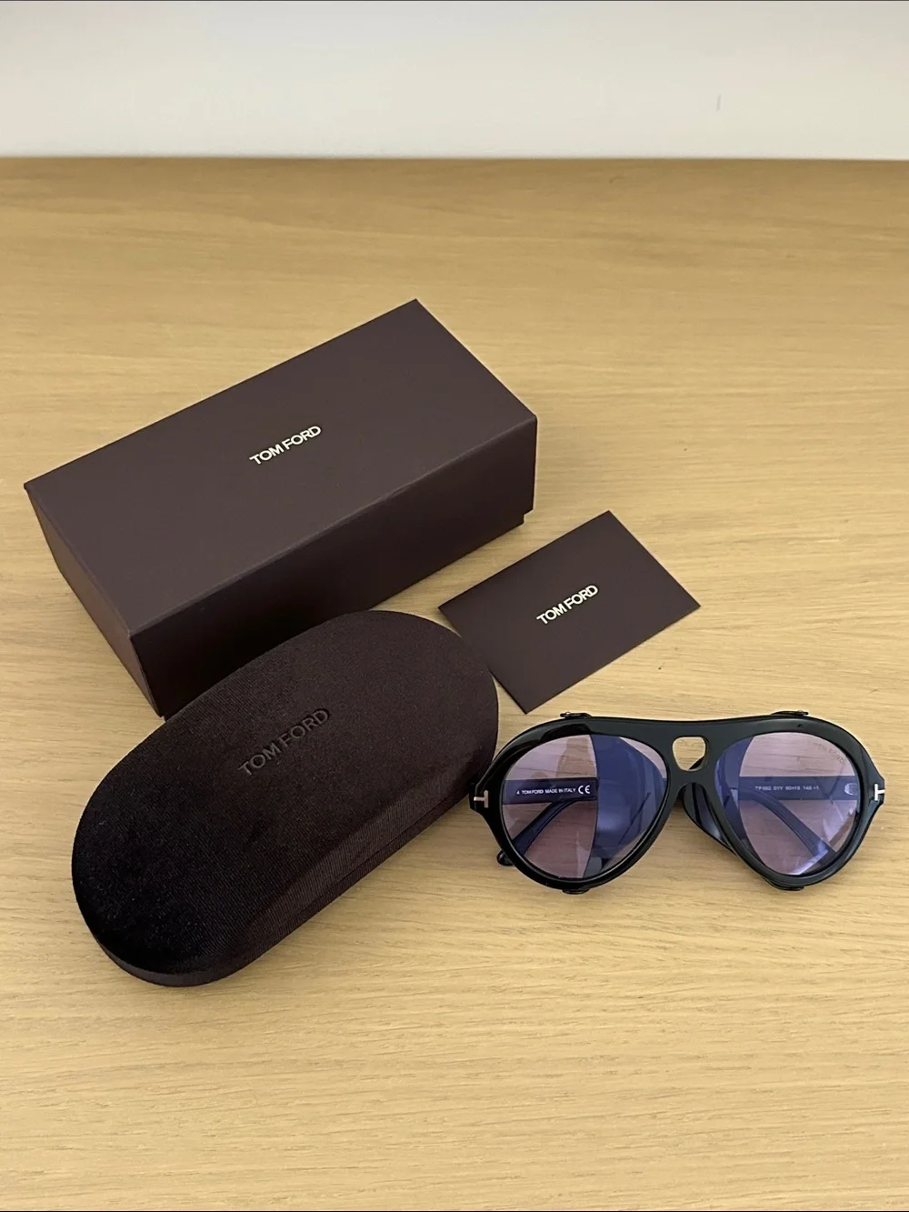 NEW Tom Ford Neughman TF-882 01Y Black and Purple Sunglasses 60-15-145